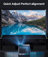 Potente Proyector Portátil Pico de 12W, Cine en Casa 1080P, Proyector Android para HY350 NTV 500 ANSI con Enfoque Automático y Corrección Trapezoidal Automática