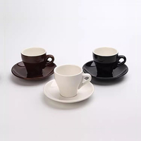 Ensemble tasse et soucoupe à expresso en céramique, 6 couleurs, logo personnalisé, OEM ODM, vente en gros directe d'usine, tasse à café en gros pour cafés