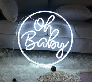 Dropshipping Wholesale Custom Oh Baby Neon LED Flexible Neon Signes for Baby Happy Birthday and Wedding Party Wall Decor