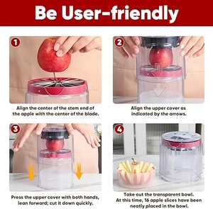 Trancheuse à pommes 16 tranches Coupe-pommes en acier inoxydable ultra sûr et robuste Coupe-pomme extra-large de 5.12 pouces Coupe améliorée - Product Image 4