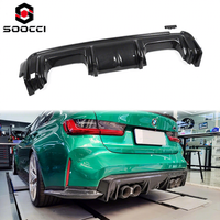 Diffuseur arrière en fibre de carbone sèche, style 3D, diffuseur inférieur de pare-chocs arrière, diffuseur à quatre sorties d'échappement pour BMW G80 G81 M3 G82 G83 M4 2021-UP
