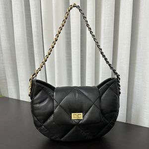 Đa năng thời trang kim cương da cừu nửa mặt trăng thiết kế một Vai Tote ví và túi xách với dây đeo chuỗi - Product Image 4