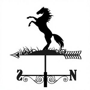 Aiguille à vent décorative en fer forgé, motif animal complexe, finition brillante, options personnalisables pour toits, granges, décoration de jardin, style vintage - Product Image 1