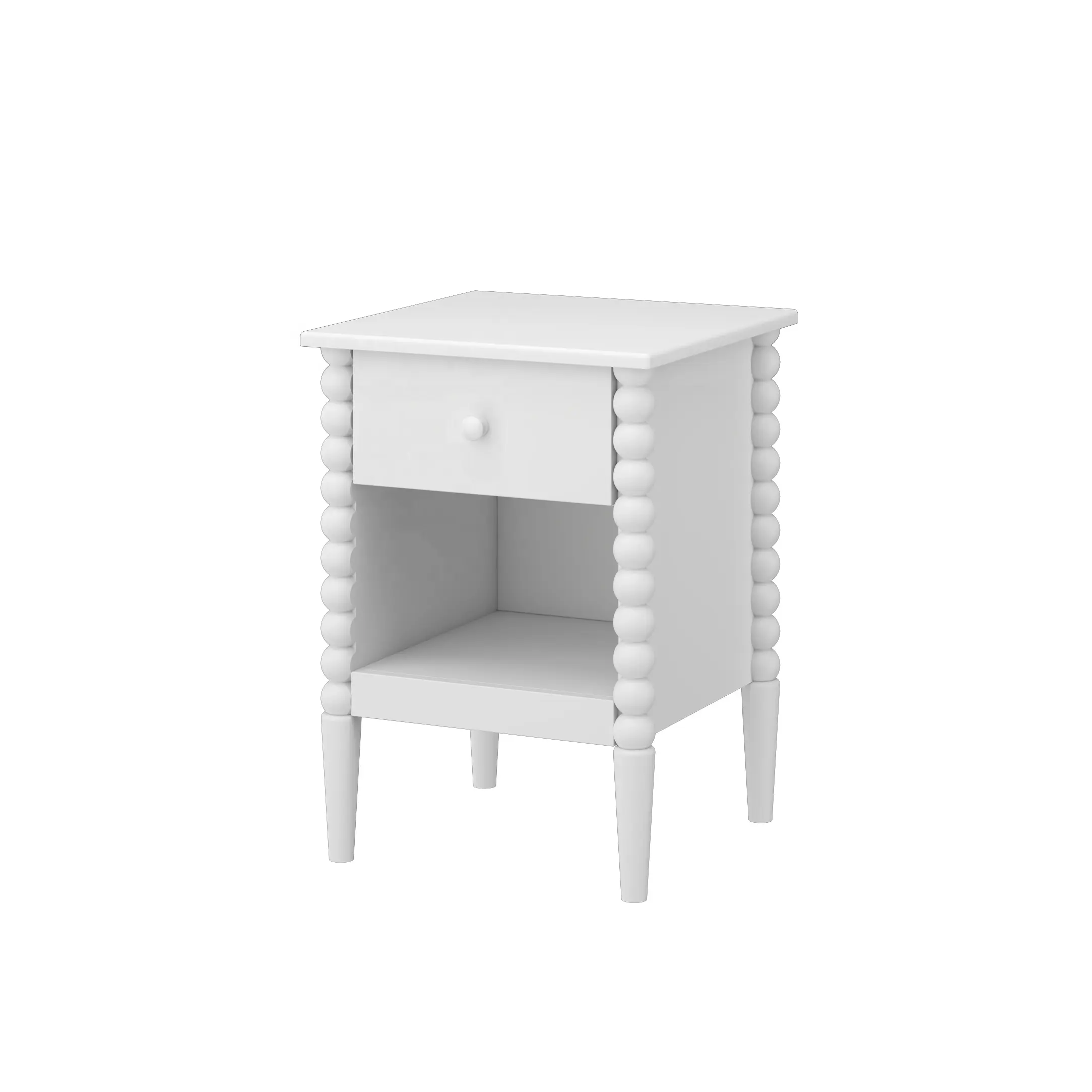 New Stylish Coffee Table White Nightstand with Drawer and 4 Legs Luxury Sofa Bedside Table Home Furniture