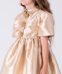 Ensemble <span class=keywords><strong>jupe</strong></span> et chemisier doré scintillant deux pièces personnalisé pour filles, nouvelle robe d'été style western, assorti grande sœur petite sœur, ODM - Product Image 4