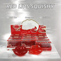 Jouet Squishy Lèvres Rouges en TPR à Remontée Lente, Anti-Stress, Jouet Sensoriel Décompression, Cadeau pour Filles, Emballé