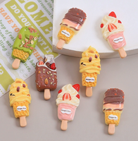 Breloques en résine crème glacée fraise, motifs alimentaires de dessin animé, accessoires de bijoux DIY faits à la main, boucles de chaussures