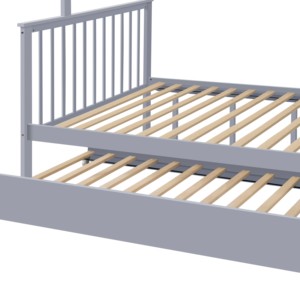 Cama litera convertible de madera <span class=keywords><strong>con</strong></span> escalera de seguridad, elegante estructura de cama para niños, muebles para dormitorio de niñas - Product Image 5