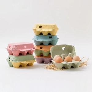 Free Sample Custom Color 6 8 10 12 15 24 30 Egg Paper <b>Pulp</b> Egg Box Tray With Printed Logo Label for Chicken Eggs - Product Image 1
