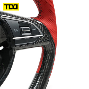 TDD Glossy Black Real Carbon Fiber LED Steering Wheel <b>Red</b> Perforated Leather Fit for Suzuki Swift Jimny Vitara SX4 Custom - Product Image 3