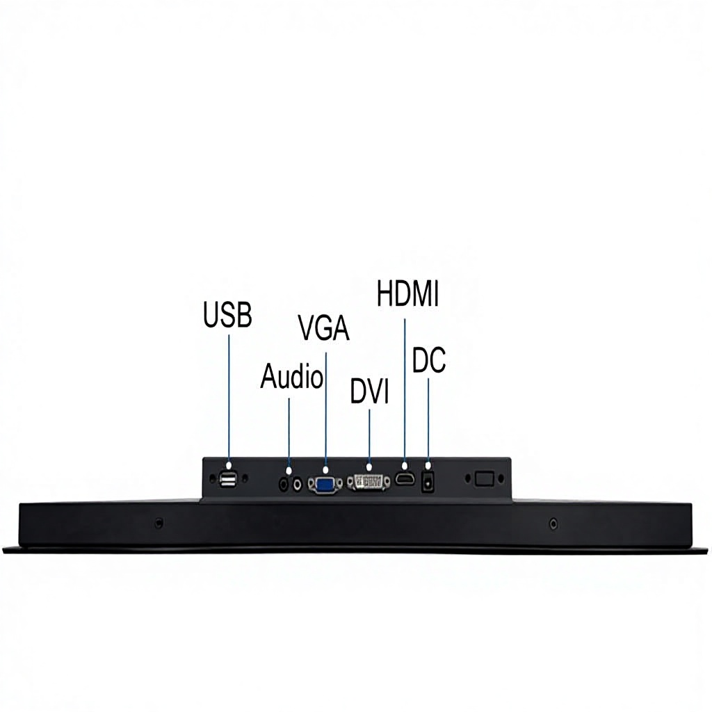 21.5/23.6 Inch Industrial LCD Monitor Waterproof OEM ODM Embedded Display High Brightness in Stock