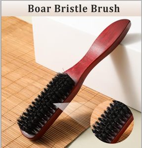 Cepillo de cerdas de jabalí con mango de madera, peine de cola de rata, cepillo de pelo de viaje portátil pequeño para mujeres, cepillo de limpieza de <span class=keywords><strong>barba</strong></span> para hombres - Product Image 4