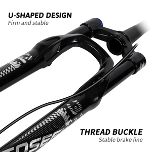 <span class=keywords><strong>Fourche</strong></span> <span class=keywords><strong>avant</strong></span> pneumatique TOSEEK MTB avec blocage manuel du verrouillage pour roues de 26, <span class=keywords><strong>27</strong></span>,<span class=keywords><strong>5</strong></span> et 29 pouces, tige conique, axe traversant 110x15 mm, corps en magnésium - Product Image 5