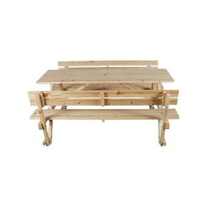 โต๊ะปิคนิคไม้สำหรับกลางแจ้งโต๊ะปิคนิคโต๊ะเก้าอี้ด้านหลัง - Product Image 4