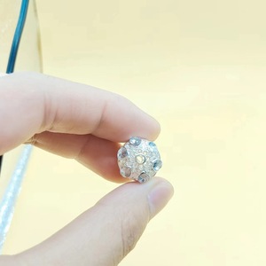 Rhinestone <b>Ball</b> Jewelry Accessory Round Silver Plated With Colorful Zircon For Jewelry Making - Product Image 3