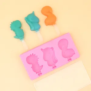 DIY Creative Three-dimensional Dinosaur Unicorn Flamingos Popsicle Pudding Jelly Lollipop Silicone Mold