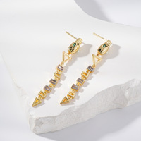 Pendientes de Oro de 18K con Diseño de Serpiente de Lujo, Personalizados con Circonio, como Regalo de San Valentín o Cumpleaños