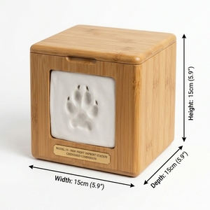 Urne funéraire numérique en bambou pour animaux de compagnie avec écran HD intégré et diaporama vidéo, boîte de crémation pour grands chiens - Product Image 3