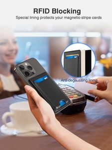 Người đàn ông Ví mở ID cửa sổ điện thoại di động RFID chặn da từ chủ thẻ - Product Image 3