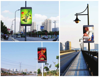 Lampe de rue TOPLED P3.076 avec écran LED extérieur couleur pleine, double écran LED, panneau publicitaire