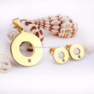 Joyas De Acero Inoxidable Stainless Steel Round <b>Jewelry</b> <b>Set</b> Bisuteria <b>Brides</b> to Earrings and Necklaces - Product Image 1