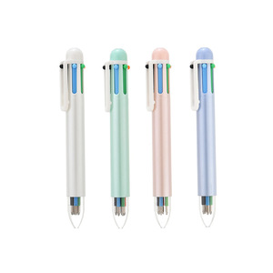 Push Button 6 Color Ballpoint Pen <b>Plastic</b> Custom Logo Printing Promotional Office Stationery For Advertising Use - Product Image 3