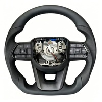 Volant en cuir personnalisé à fond plat pour Toyota Hilux Revo Tacoma Tundra Fortuner Land Cruiser LC76 LC200