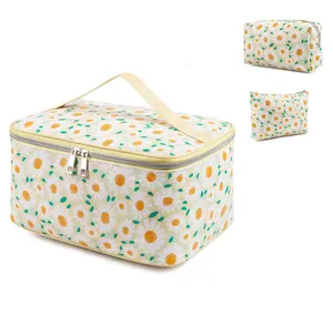 Set di borse per trucco 3 pezzi borsa da viaggio portatile per cosmetici borsa da viaggio impermeabile con cerniera borse da toilette regalo per donna