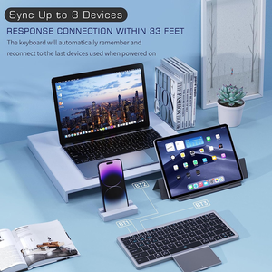 Clavier sans fil pliable à ciseaux avec pavé tactile et coque magnétique détachable pour tablettes de bureau – Stock usine - Product Image 3