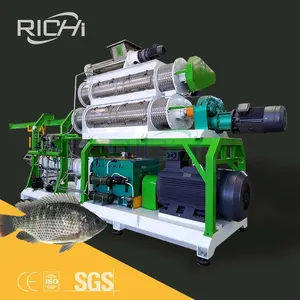 Richi Industriële Meerval/Tilapia Drijvende Visvoer Pelletmachine