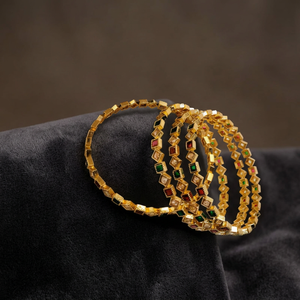 PADMAWATI Private Limited Luxury Tungsten Gold Plated Multi Color Women's Traditional Bangles Set Indian Bridal Wedding <b>Gift</b> - Product Image 2