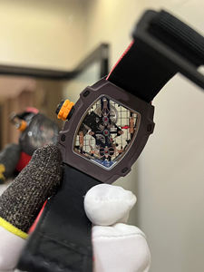Reloj mecánico de fibra de carbono 27-04 de alta calidad para hombre – Pantalla digital, correa de caucho, tourbillon automático con diseño de raqueta de tenis - Product Image 4