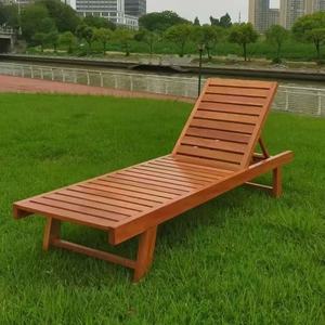 2025 Leisure Wooden Recliner Swimming Pool Lounge Chair Wooden Sun Lounger for Hotel and Swimming Pool - Product Image 1