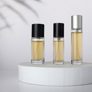 Botella de Perfume de vidrio de tamaño pequeño 10ml 15ml 20ml Contenedor de Perfume transparente redondo con tapas negras y plateadas Bomba rociadora de niebla - Product Image 3