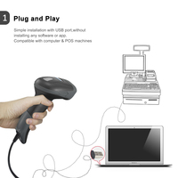 Lecteur de codes-barres 1D 2D XB-6221 USB Plug and Play