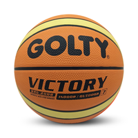 Ballon de basket en caoutchouc coloré personnalisé en gros GOLTY BRG-2008 Taille 7 Poids 580-620G et circonférence 750-780MM