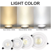 Spot LED encastré moderne 5W en aluminium pour bureau à domicile, avec autofocus, angle de faisceau réglable à 30°, indice de protection IP20, garantie 3 ans