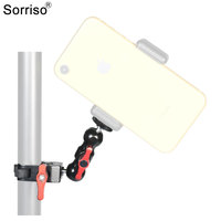 SORRISO mise à niveau bras magique Super crabe pince 360 Rotation pour Dslr caméra moniteur héros Gopro moto support accessoires
