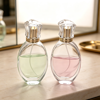 Flacon de parfum en verre tendance, forme œuf, col doré, capuchon en cristal à facettes, vaporisateur rechargeable, cadeau pour petite amie ou épouse