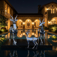 Escultura de Antílope Acobreado en Acero Inoxidable 304, Estatua Realista de Antílope de Metal para Jardín de Villa, Vestíbulo de Hotel, Plaza