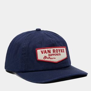 Casquette Snapback non structurée à 5 panneaux avec logo personnalisé OEM, visière légèrement incurvée, bleu foncé, coton, broderie, patch - Product Image 3