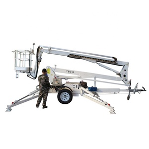 Cina 12m 16m 18m 24m traino idraulico trainabile Cherry Picker elettrico Spider Man Lift telescopico trainabile braccio sollevatore