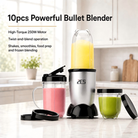 ZES Mixeur Portable 10 Pièces Incroyable, Blender, Extracteur de Jus, Préparateur de Smoothies 22oz, Robot Culinaire avec Tasses, Couvercles et Mug à Emporter – Amérique du Sud