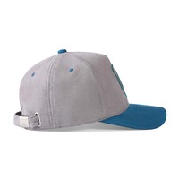 Casquette de baseball en daim bicolore, broderie 3D, structure 6 panneaux, visière incurvée, réglable, unisexe, chapeau de mode haut de gamme