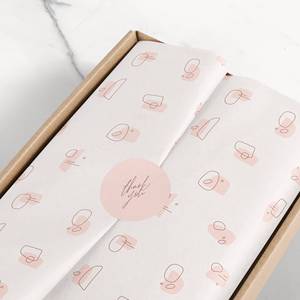 Papel de seda abstracto Rosa minimalista, juego de pegatinas de agradecimiento, papel de regalo de Boutique, embalaje para ropa, envoltura de zapatos - Product Image 2