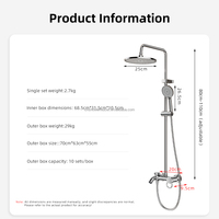 Meilleure vente en stock : Ensemble de douche thermostatique à touches piano, 4 modes, 4 sorties, jet doux, chromé – Le favori d'Europe et d'Amérique