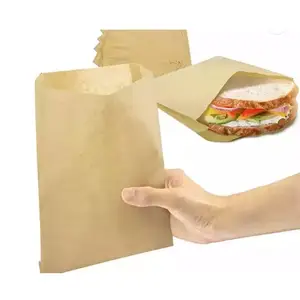 Çin toptan sıcak satış kahverengi Kraft yağlı folyo sandviç kebap gıda teslimat özel kraft gıda kese kağıdı
