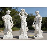 Statue de femme en marbre naturel grandeur nature, pose yoga, statue de jardin, grande sculpture pour la décoration du jardin
