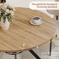 Table à manger en bois massif avec rangement, plateau en bois d'ingénierie et pieds en métal, design rustique et compact pour cuisine