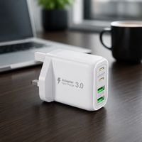 Chargeur mural USB-C 4 ports électrique 40W HNT Factory Wholesale avec charge rapide PD3.0 QC3.0 et protection OTP – Adaptateur secteur multiport